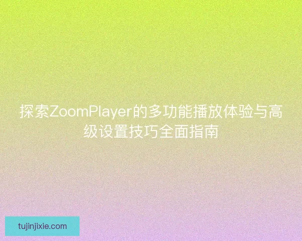 探索ZoomPlayer的多功能播放体验与高级设置技巧全面指南