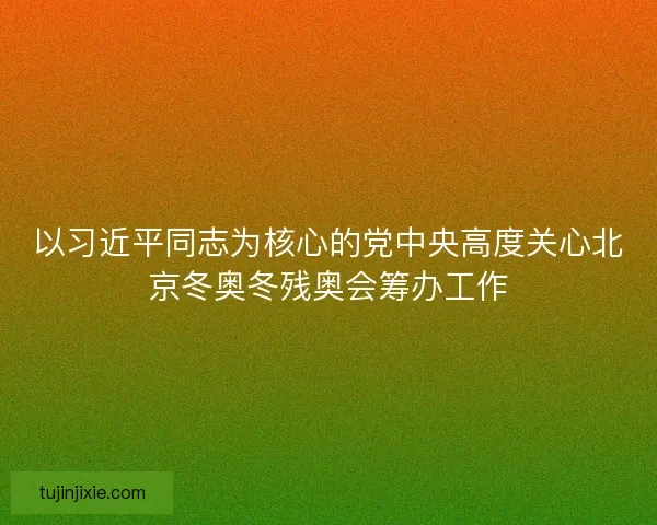 以习近平同志为核心的党中央高度关心北京冬奥冬残奥会筹办工作