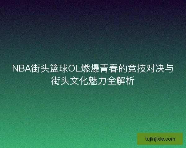 NBA街头篮球OL燃爆青春的竞技对决与街头文化魅力全解析